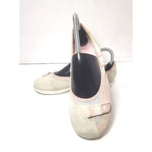 EUC TKS Pink Suede Mesh Sport Casual Maggie 562‎ Ballerina Fats Sz 6 Girls Shoes
